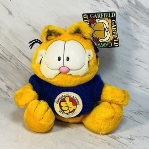 Vintage Garfield Plush "Congratulations You Did It" With Tag Stuffed Animal PAWS